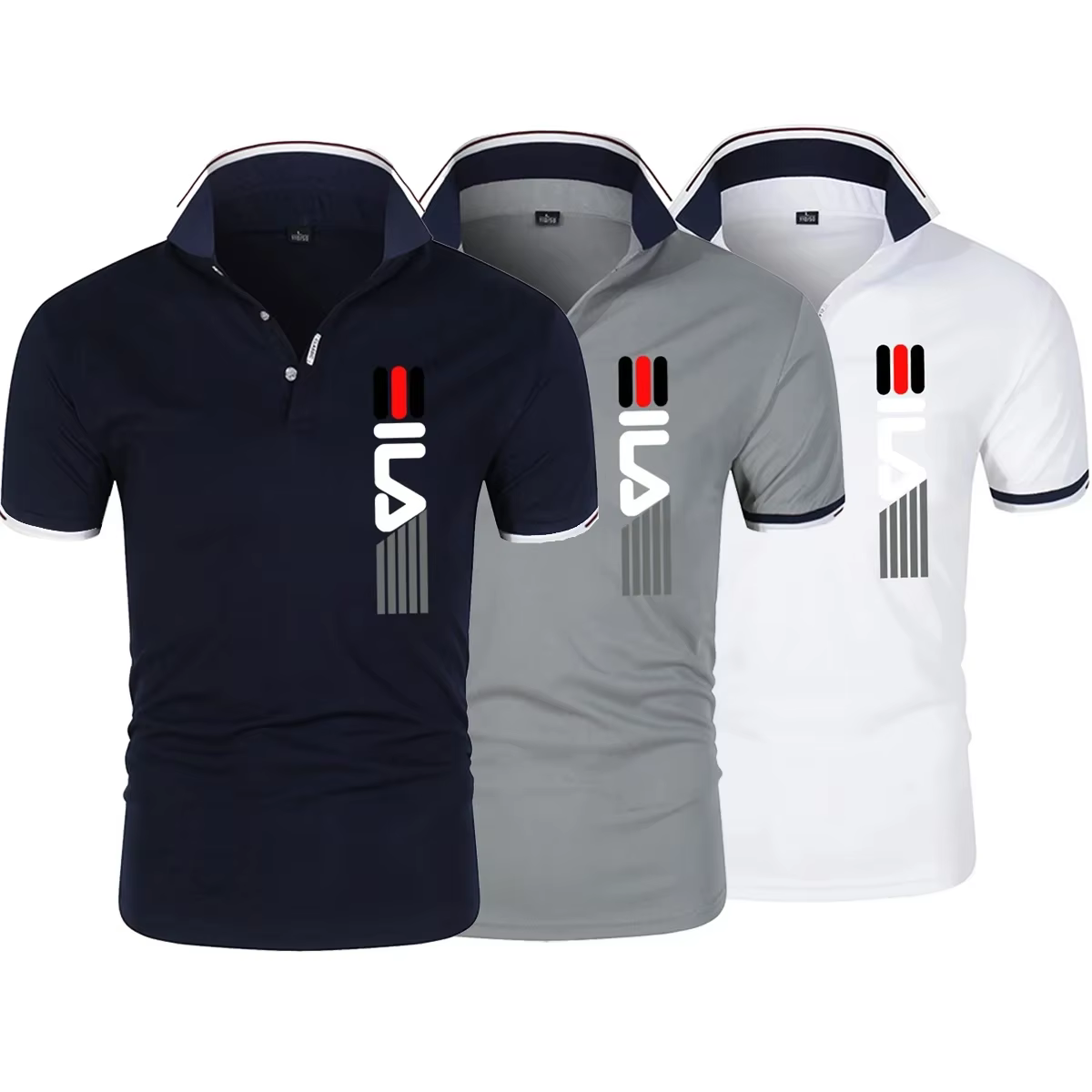 2025 été nouveaux hommes revers Anti-pilule Polo impression à manches courtes décontracté affaires mode Slim Fit
