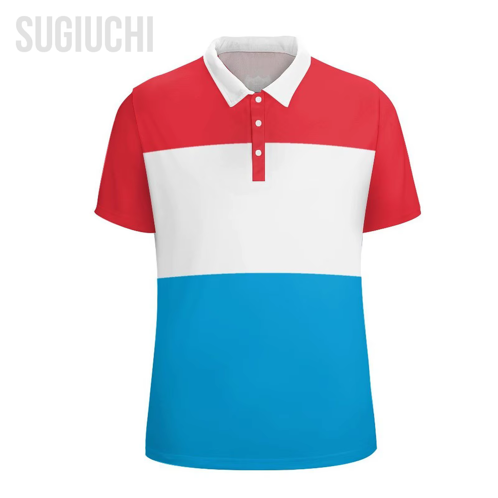 Polo unisexe avec drapeau du Luxembourg imprimé en 3D
