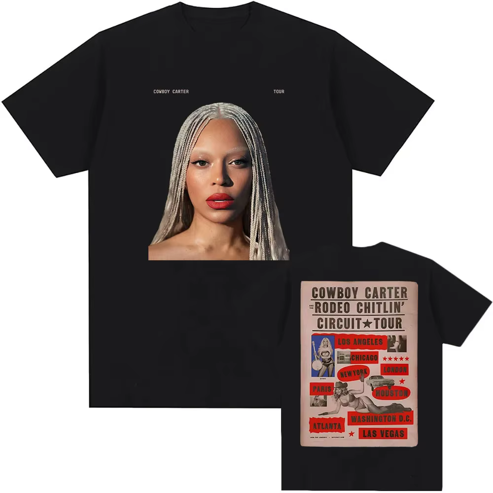 Beyoncé COWBOY CARTER TOUR 2025 T-shirt été femmes hommes t-shirts à manches courtes col rond