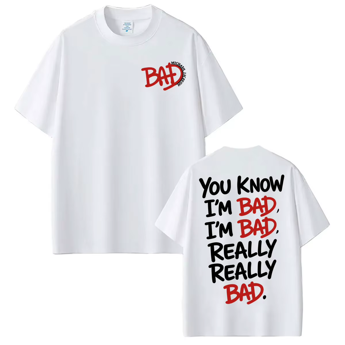 T-shirt imprimé King of Pop Michael Jackson Bad Era Tour pour hommes et femmes