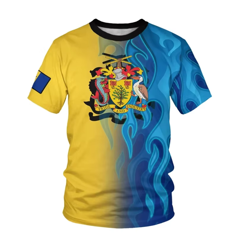 T-shirt graphique de la Barbade pour hommes et femmes