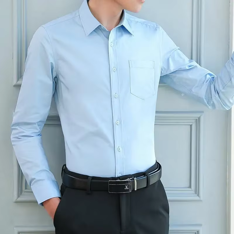 Chemise blanche à manches longues pour hommes