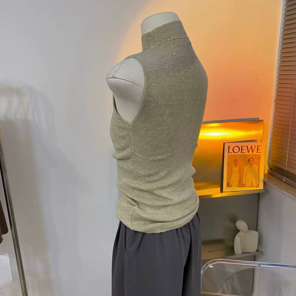 Pull-Over Simple à Col Mi-Haut pour Femme