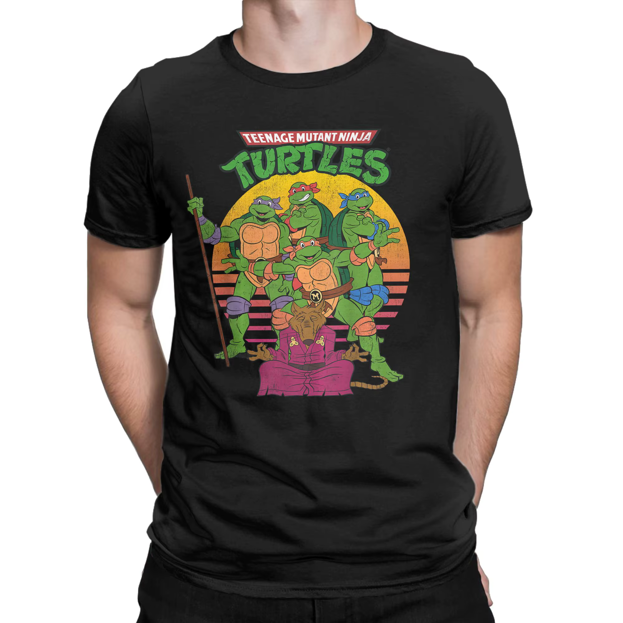 T-Shirt Ninja Turtles Retro Sun Group pour hommes