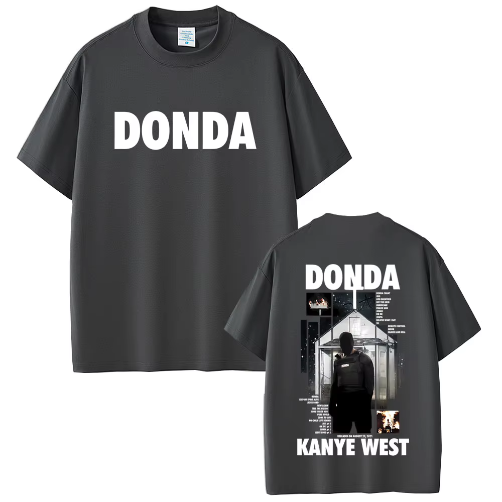 Rappeur Kanye West Donda Double face imprimé T-shirt hommes femmes Hip Hop mode Pop musique T-shirts