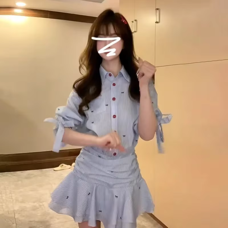 Nouvelle Robe Chemise Bleue Miu 2025 pour Femme