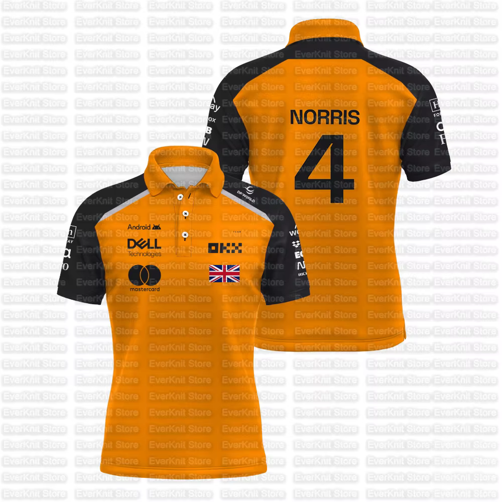 Nouveau Polo Homme 2026 Norris 1 Racing Team Oscar Piastri 81 Pilote Sportif Respirant T-shirt Quotidien Décontracté