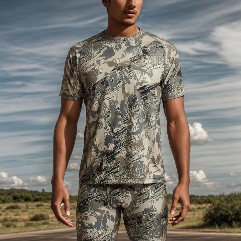 T-shirt pour homme, antibactérien, séchage rapide, imprimé camouflage, chasse, manches courtes, vêtements de chasse d'été