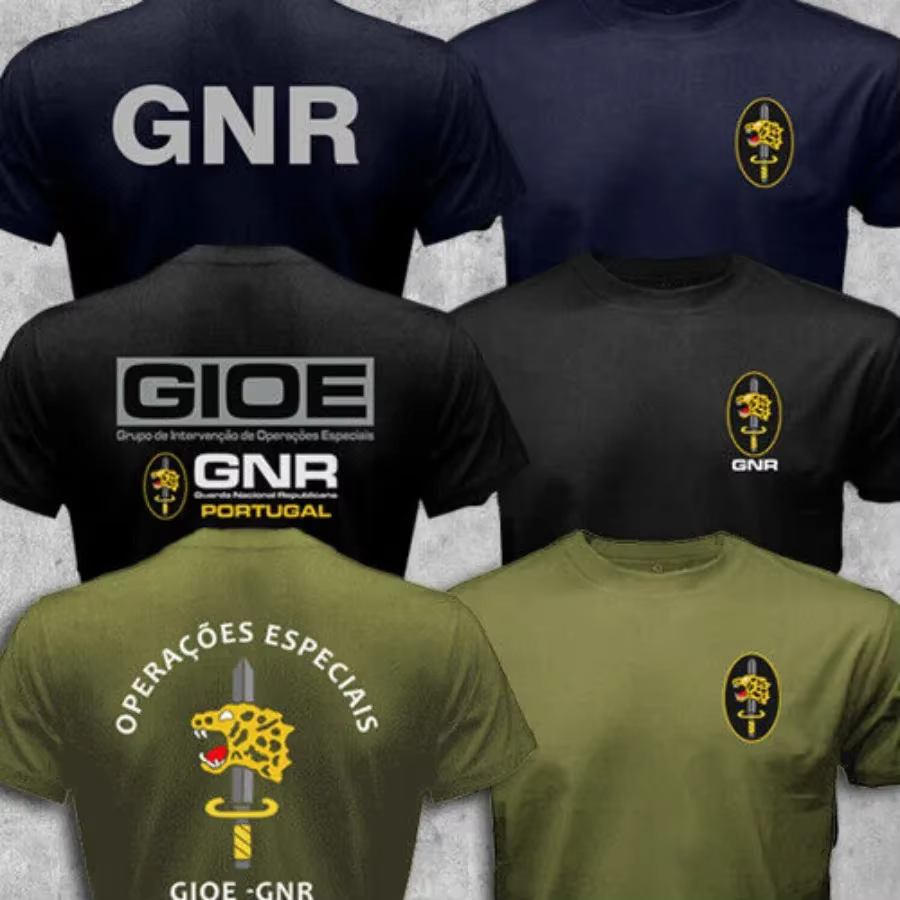 Portugal GNR Garde nationale Gendarmerie GIOE Unité des forces spéciales T-Shirt à manches courtes décontracté coton col rond hommes chemises
