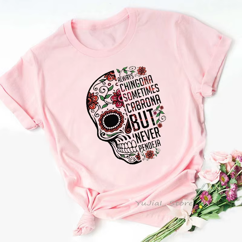 T-shirt avec imprimé de fleurs roses pour femme