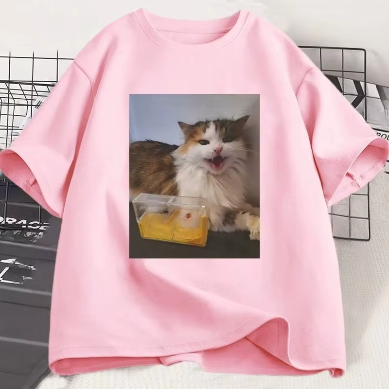 T-shirt sur le thème du chat pour femmes
