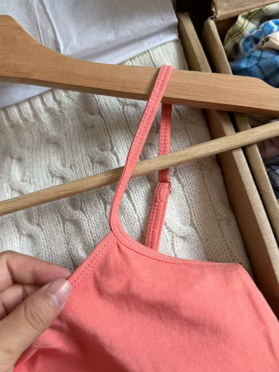 Nouveau débardeur court orange pour femme
