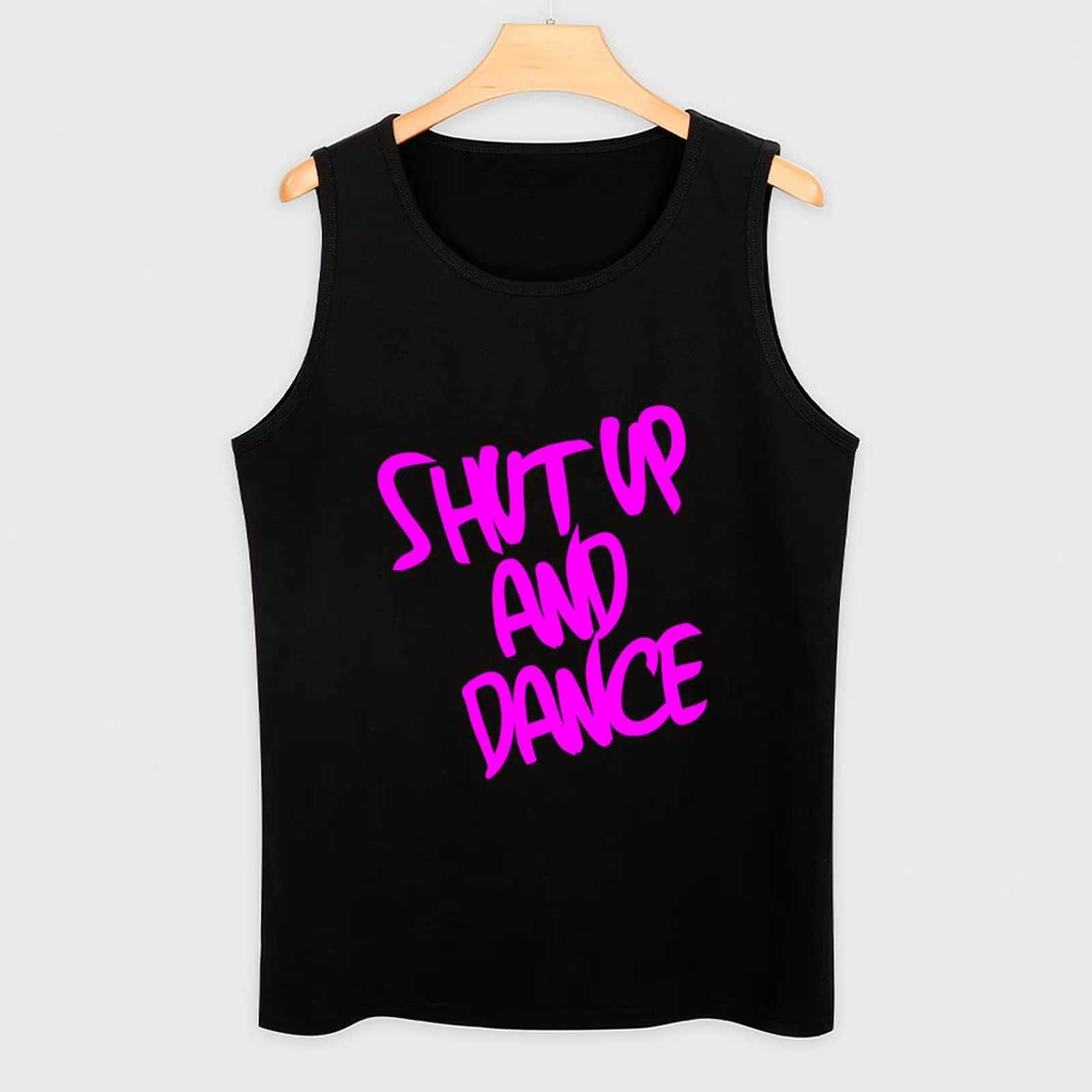 Shut Up matchs Dance-Débardeur sans manches pour homme, haut rose précieux