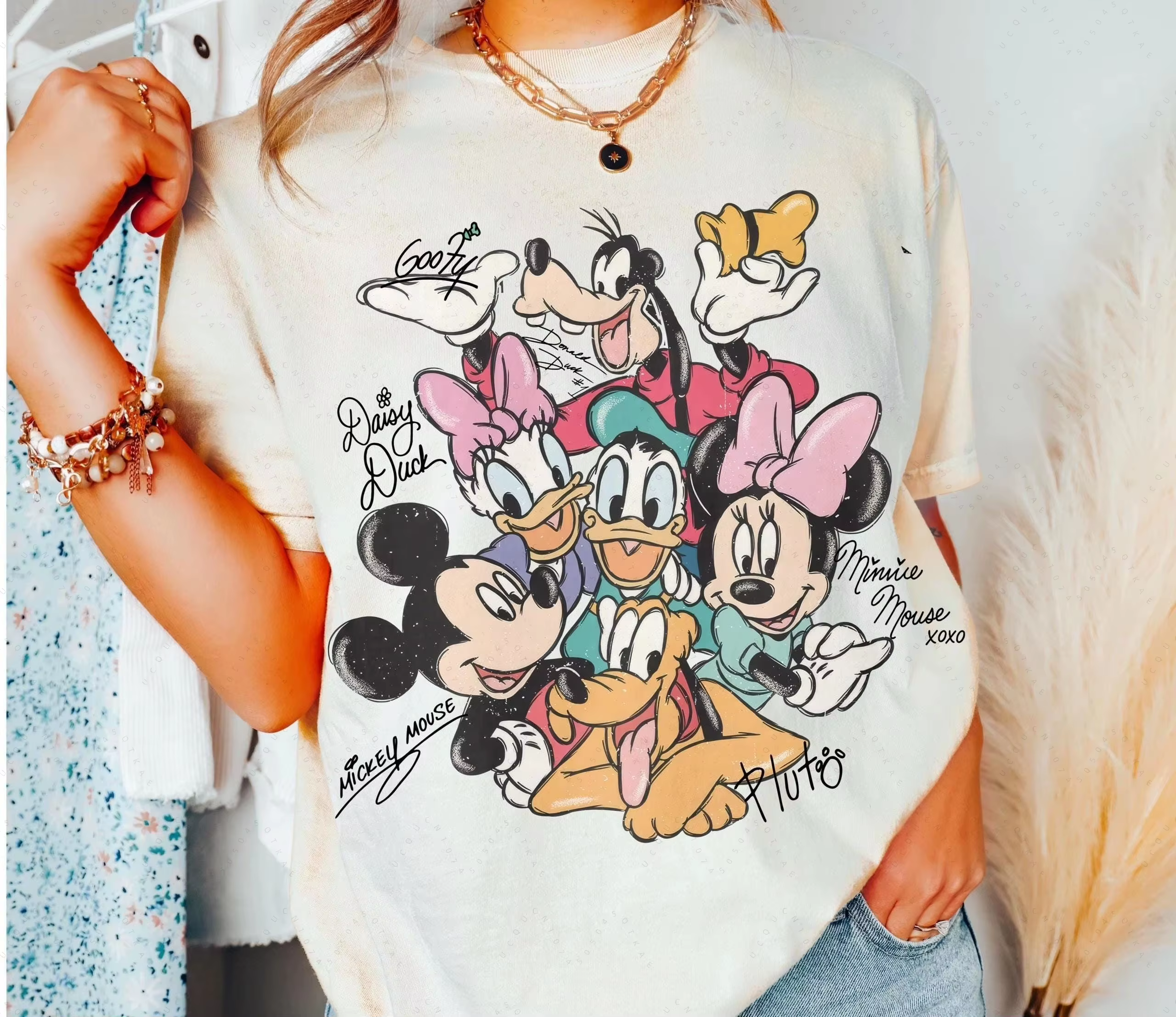 T-shirts en coton imprimés Mickey et ses amis