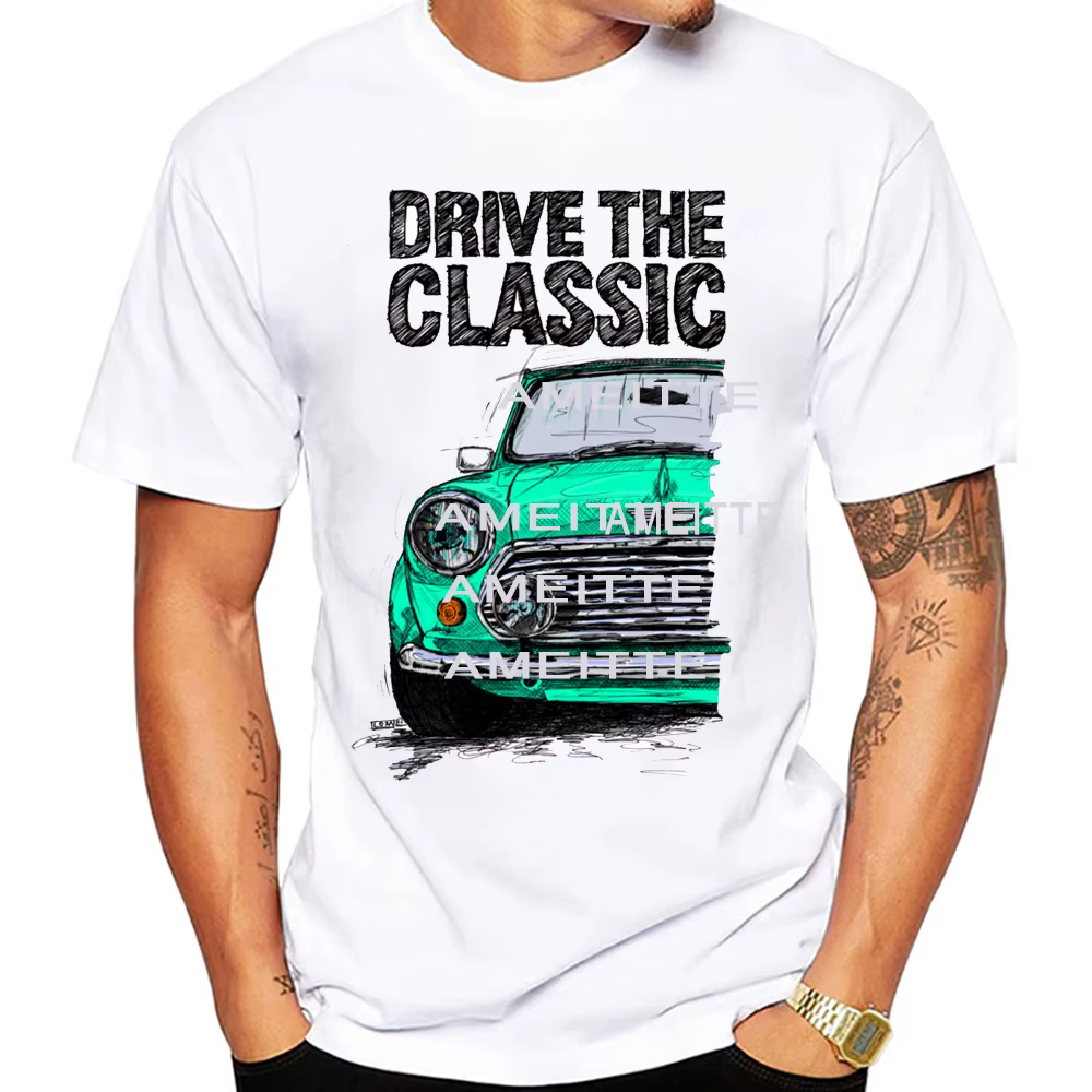 Conduire les minéraux classiques Cooper. T-Shirt nouvel été hommes à manches courtes voiture classique décontracté garçon t-shirts hauts