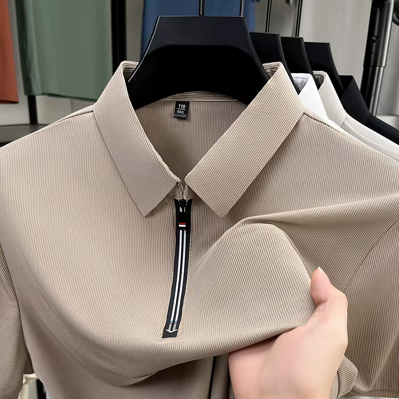 Polo Homme Haut de Gamme à Demi-Zip