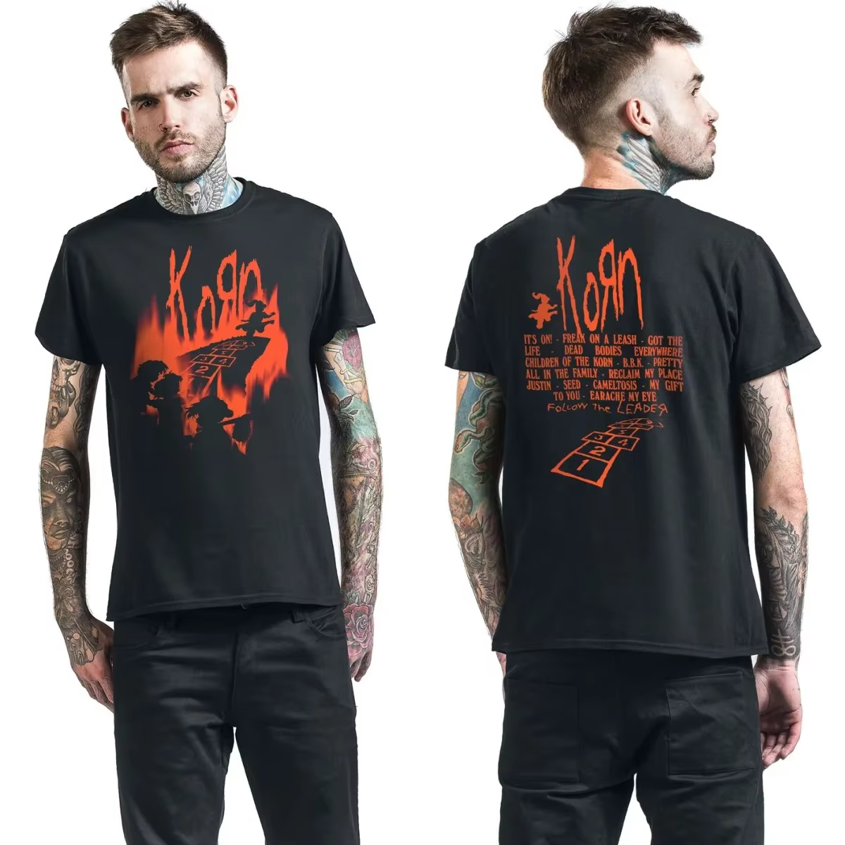T-shirt en coton graphique Top Korn unisexe