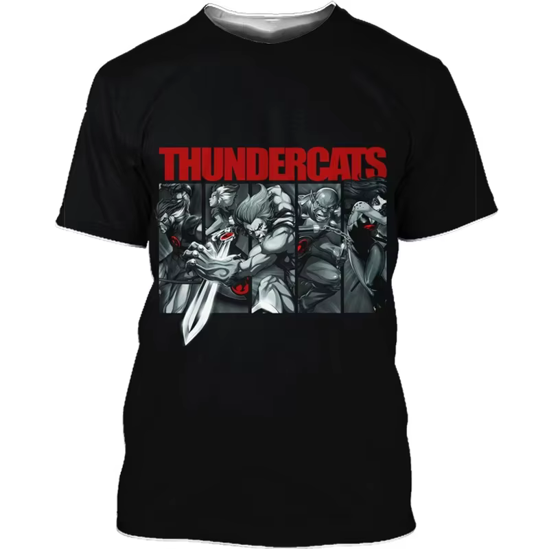 Thundercats dessin animé 3D impression T-Shirts hommes femmes mode Streetwear surdimensionné à manches courtes t-shirt