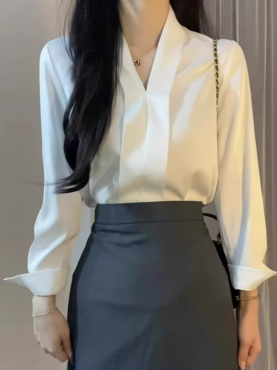 Manches longues bureau dames Blouse femmes chemises décontractées hauts printemps été mode femme OL pull Blouses en mousseline de soie Blusas
