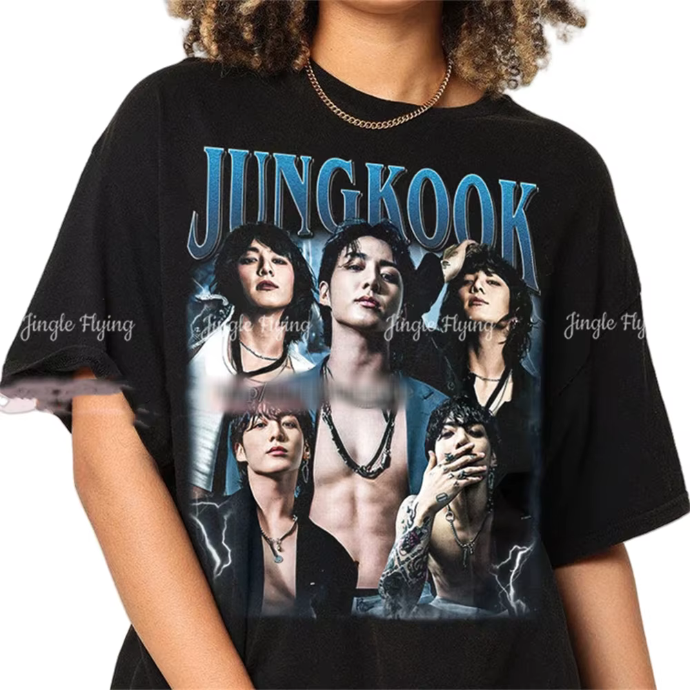 100% coton limité t-shirt Jungkook coréen Pop t-shirt Vintage unisexe chemise