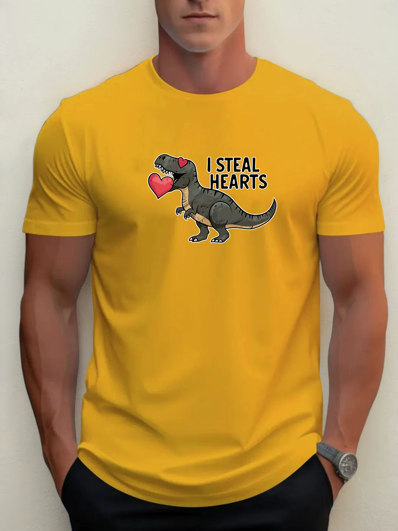 T-shirt pour hommes I STEAL HEARTS 100 % coton impression graphique été