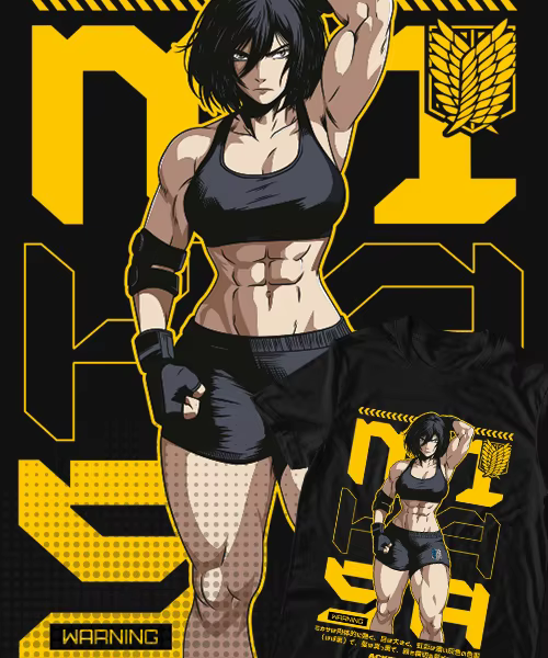 T-shirt pour l'attaque des titans Mikasa Ackerman GYM