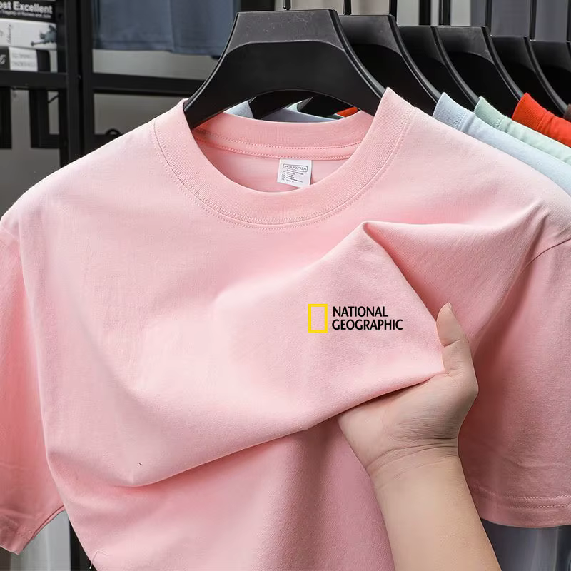 T-shirt 100 % coton National Geographic pour hommes et femmes