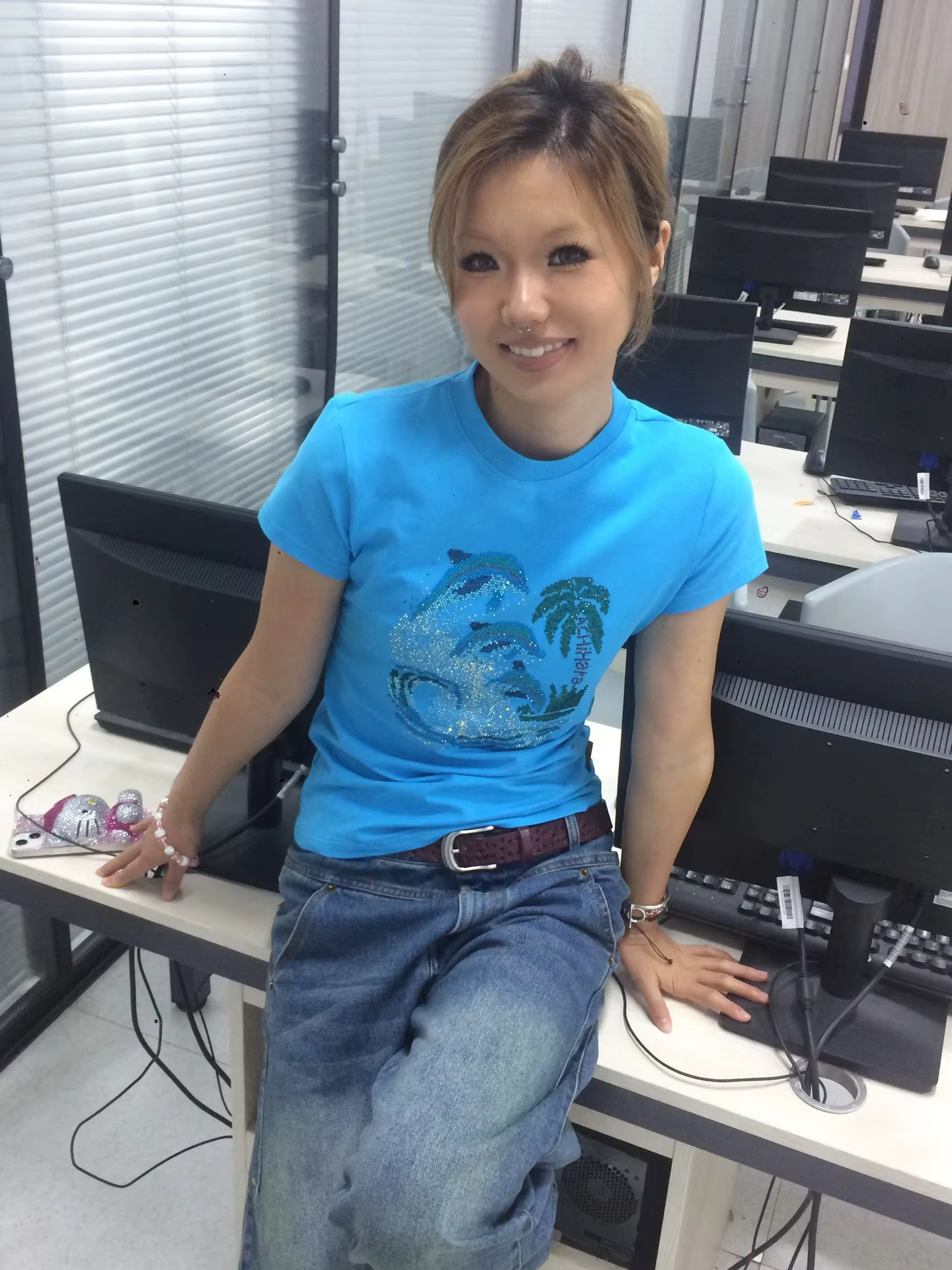 T-shirt américain en strass