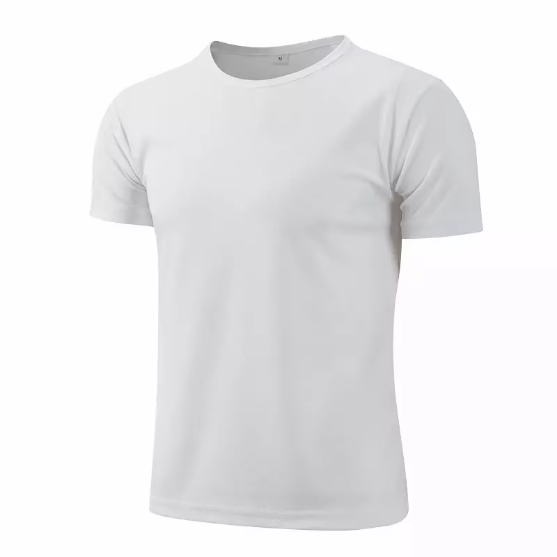 Sublimation blanc séchage rapide T-shirt été homme unisexe col rond manches courtes
