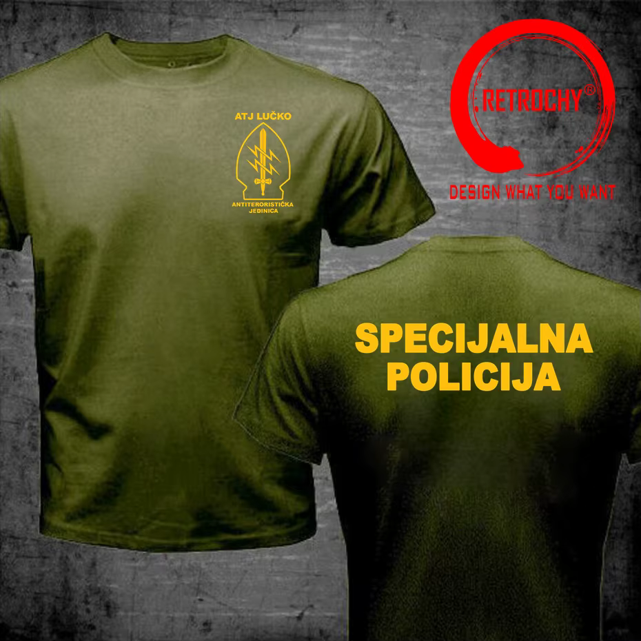 T-shirt ATJ LUCKO de l'unité spéciale anti-terrorisme croate pour homme, t-shirt à manches courtes pour homme, t-shirt d'été en coton
