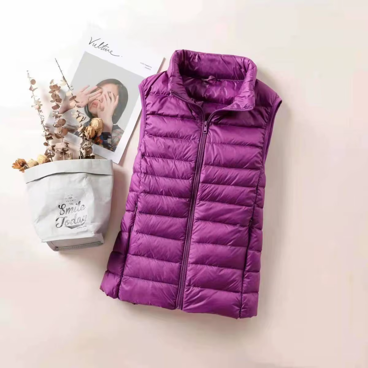 Nouveau Gilet Ultra Léger en Duvet pour Femme 2026 – Veste Sans Manches Slim Portable Coupe-Vent Légère pour Fille