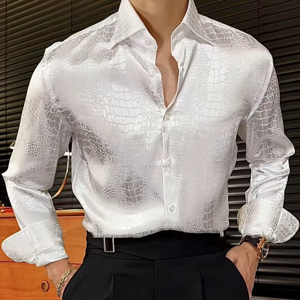 Col à revers à manches longues rétro imprimé léopard chemise britannique polyvalent