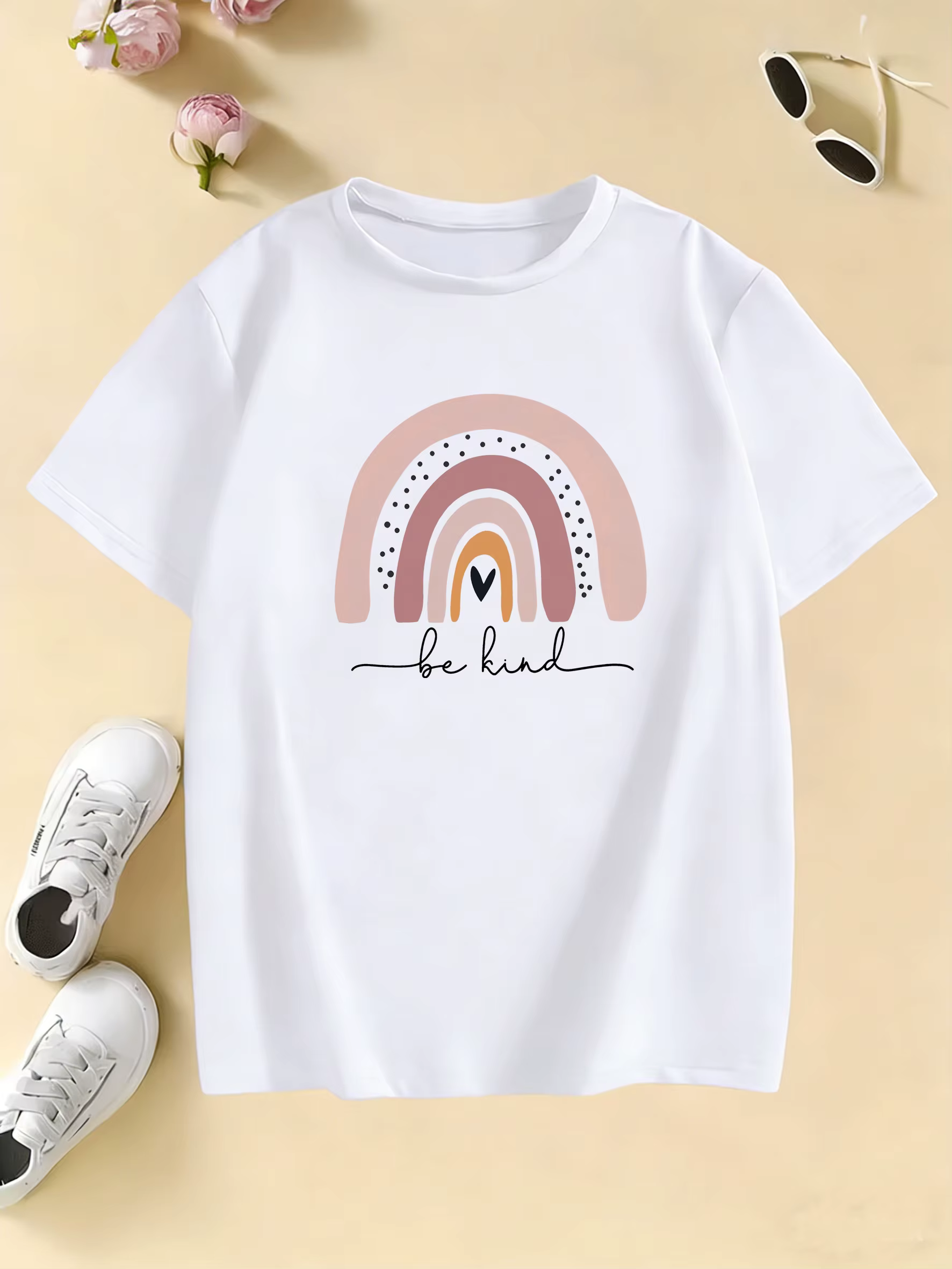 T-shirts pour enfants avec imprimé arc-en-ciel amusant