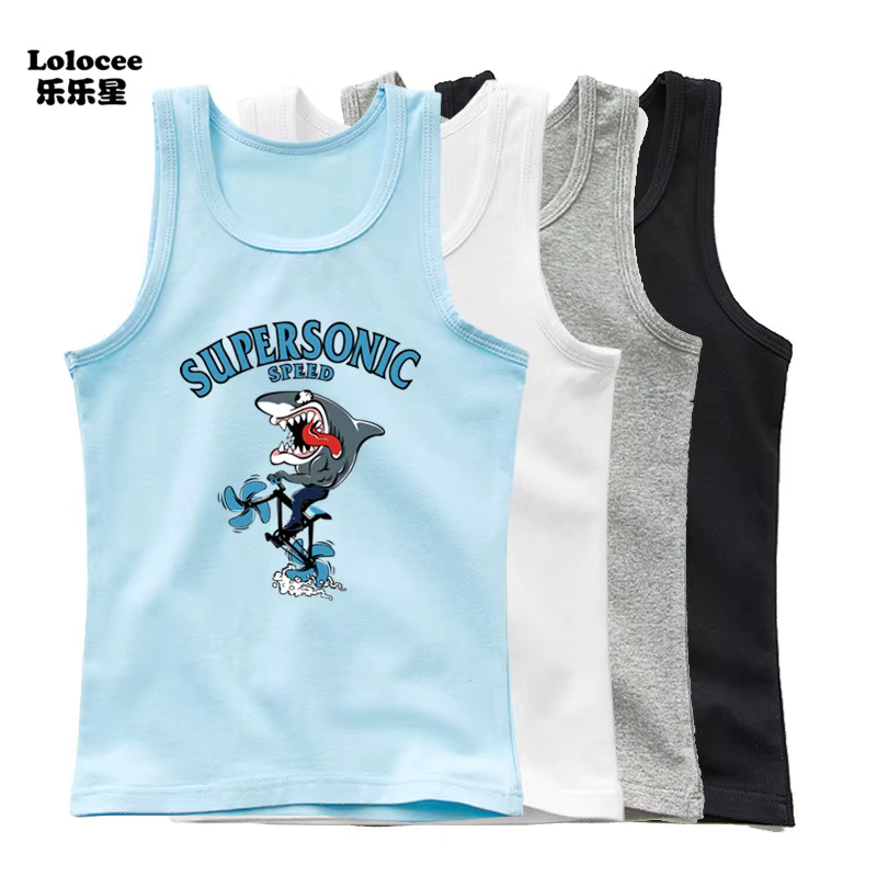 Enfants Animal mer requin T-shirt sans manches 2023 été