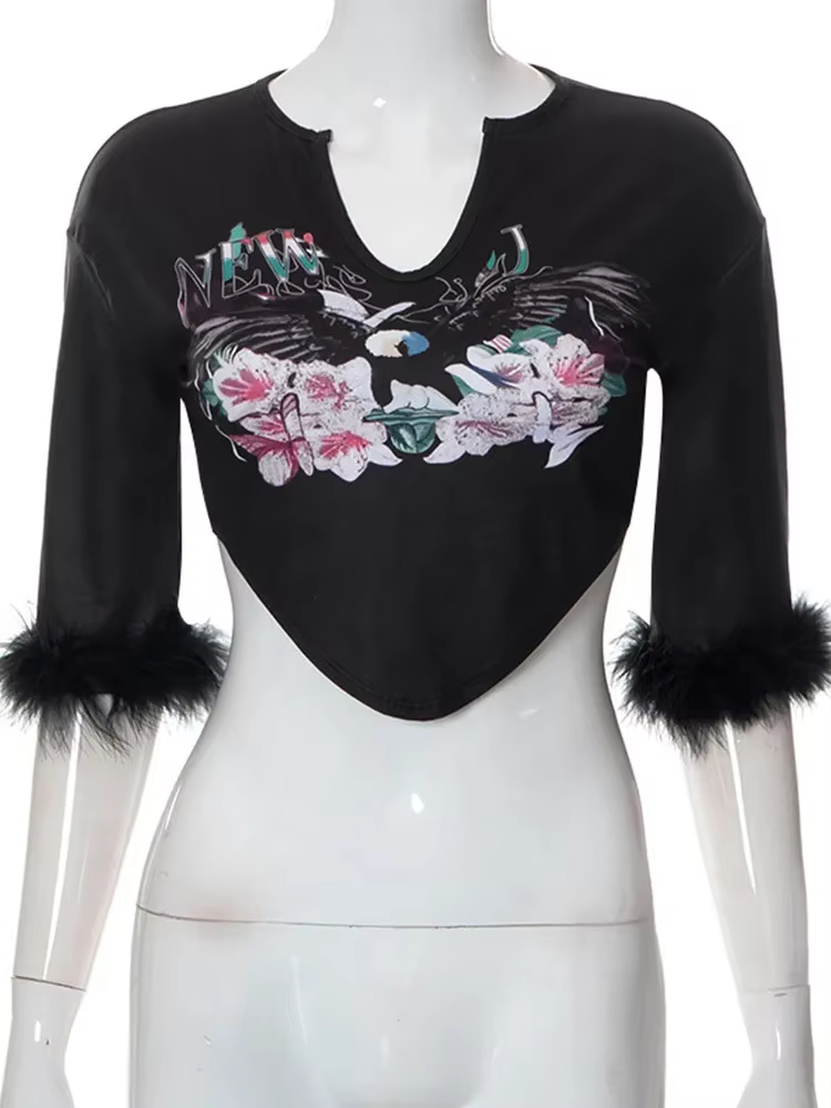 T-shirts floraux pour femmes