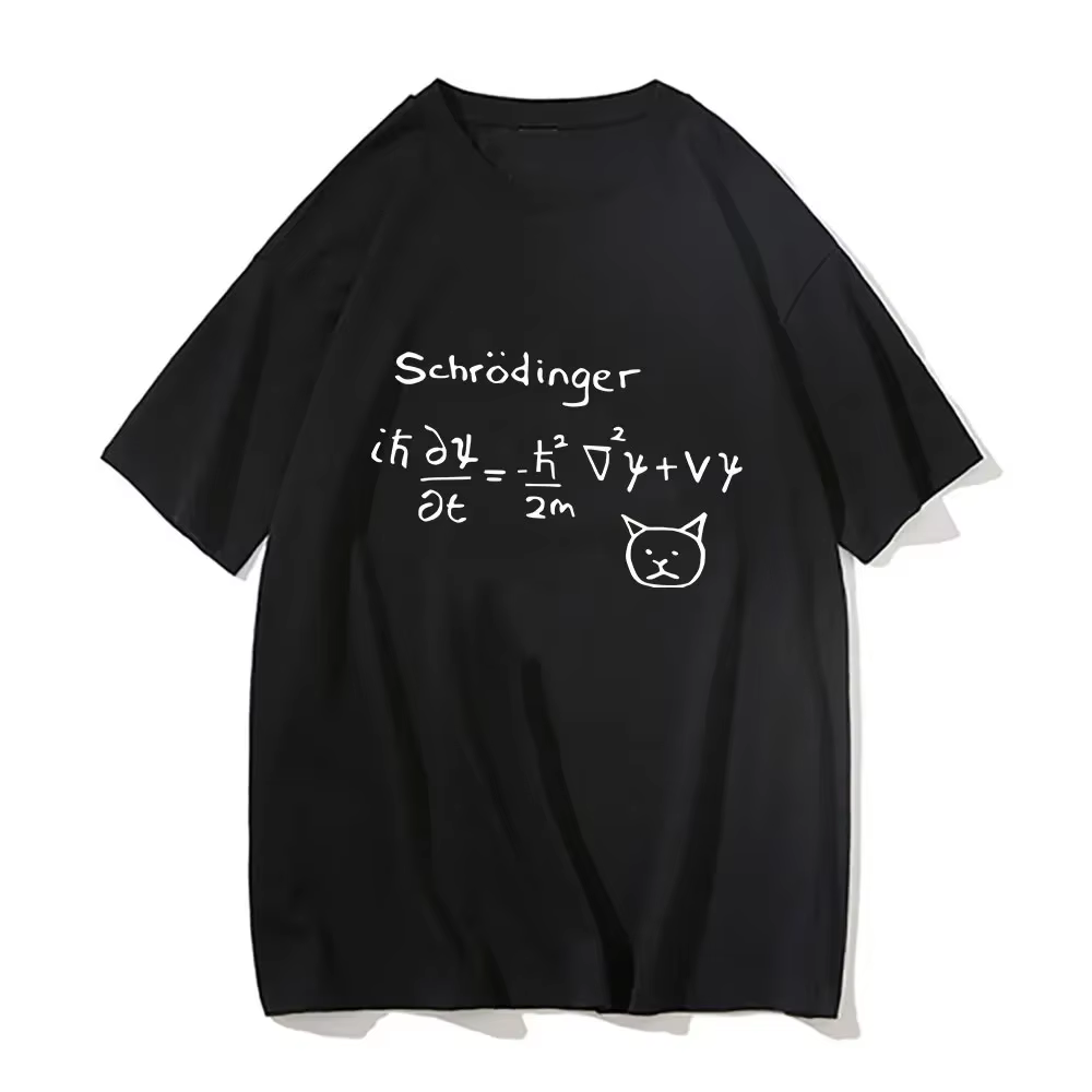 Drôle Schrodinger's Cat Quantum Mechanics T-shirts mode Manga bande dessinée hommes formule beaux