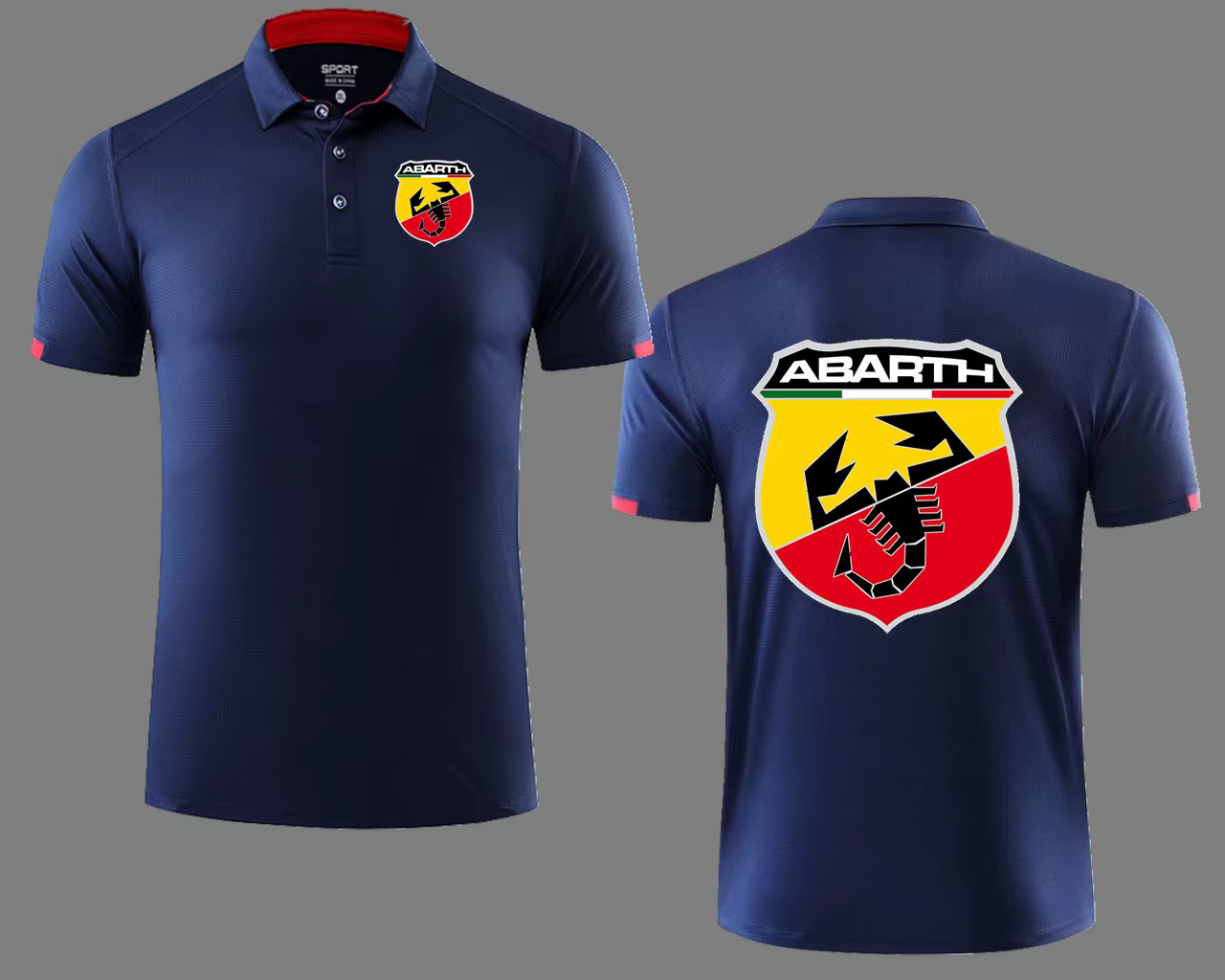 Polo Abarth Scorpion à séchage rapide pour homme, maillot de golf, respirant, pour le sport et les groupes d'entreprise 00BB