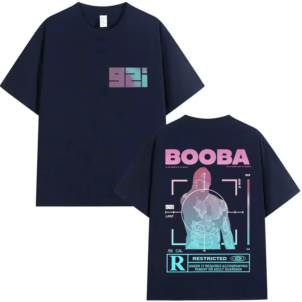 Rappeur BOOBA B2O Tour 2025 t-shirts graphiques hommes Hip Hop gothique à manches courtes T-shirt rétro haute qualité