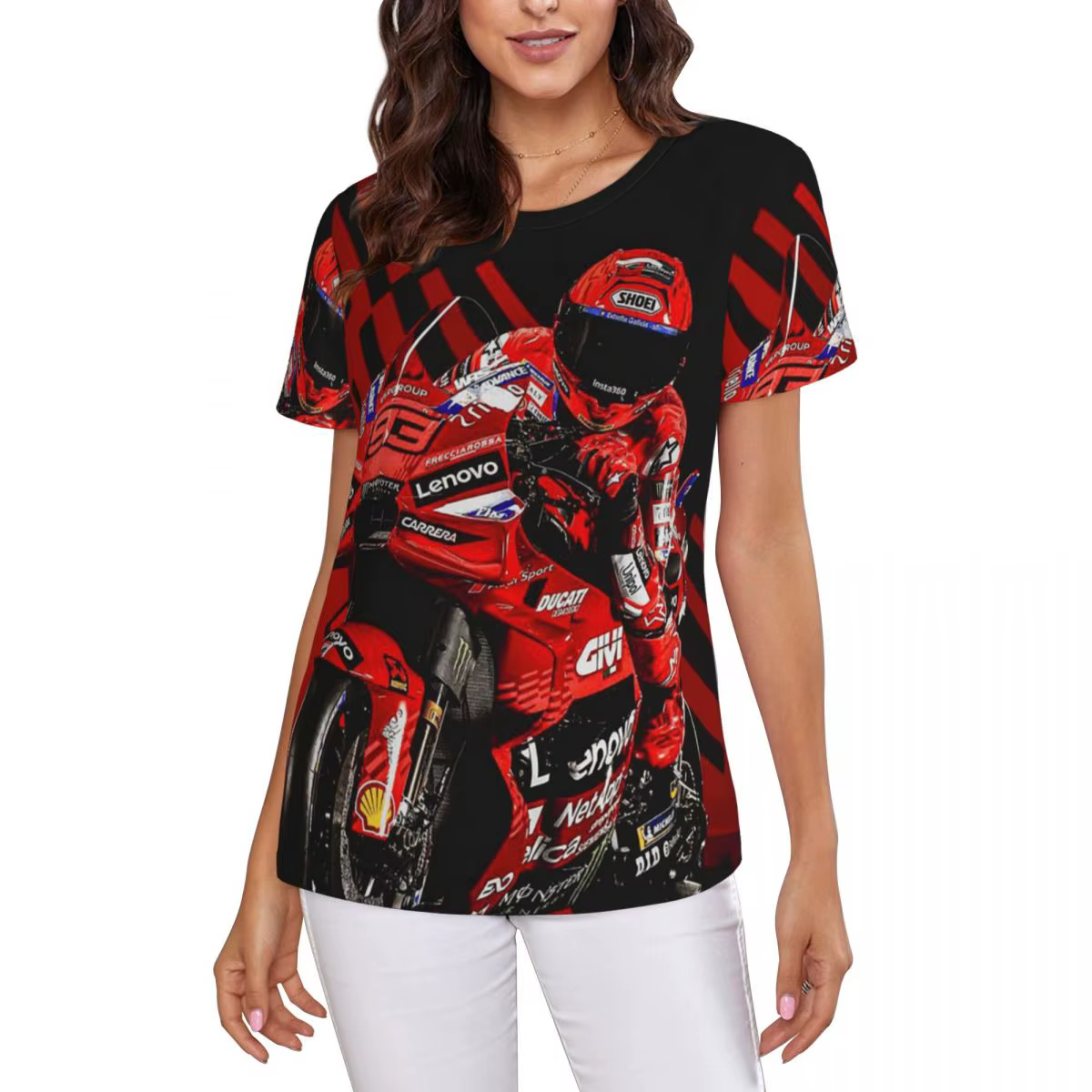 T-shirt de course de moto Marqueze pour femme