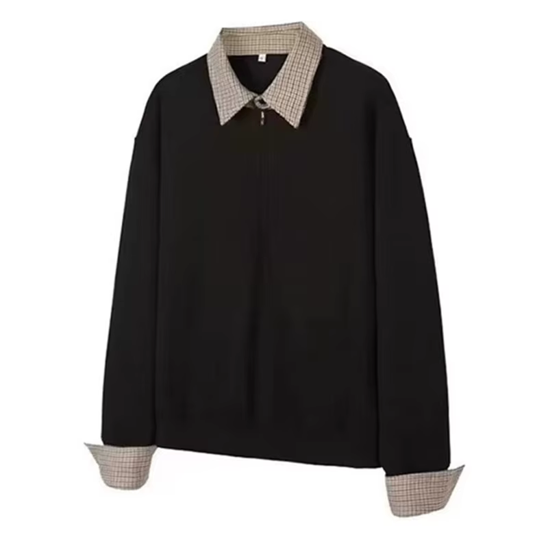 Sweat-shirts décontractés à col polo et demi-zip pour hommes