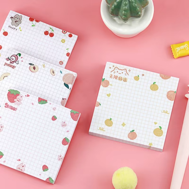 Bloc-notes créatif de 80 feuilles avec motifs de fruits de dessins animés pour étudiants