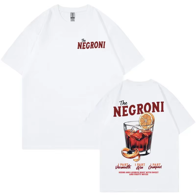 THE NEGRONI unisexe t-shirt drôle Cocktail thème cadeau Meme T-shirts hommes été Pop Art Vintage mode à manches courtes