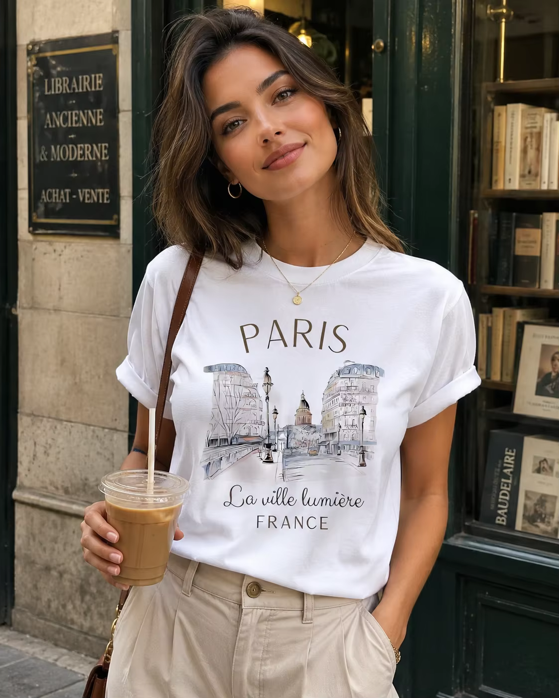 T-shirt années 90 Paris pour femme