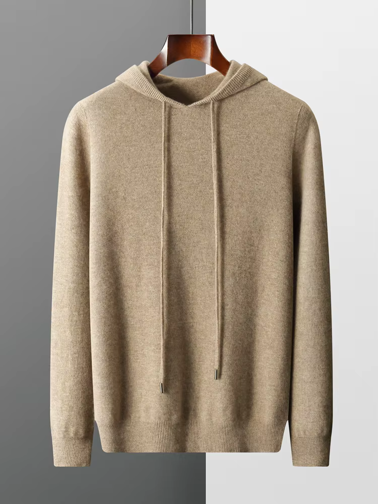 100% laine mérinos haute qualité hommes sweats à capuche printemps automne pull