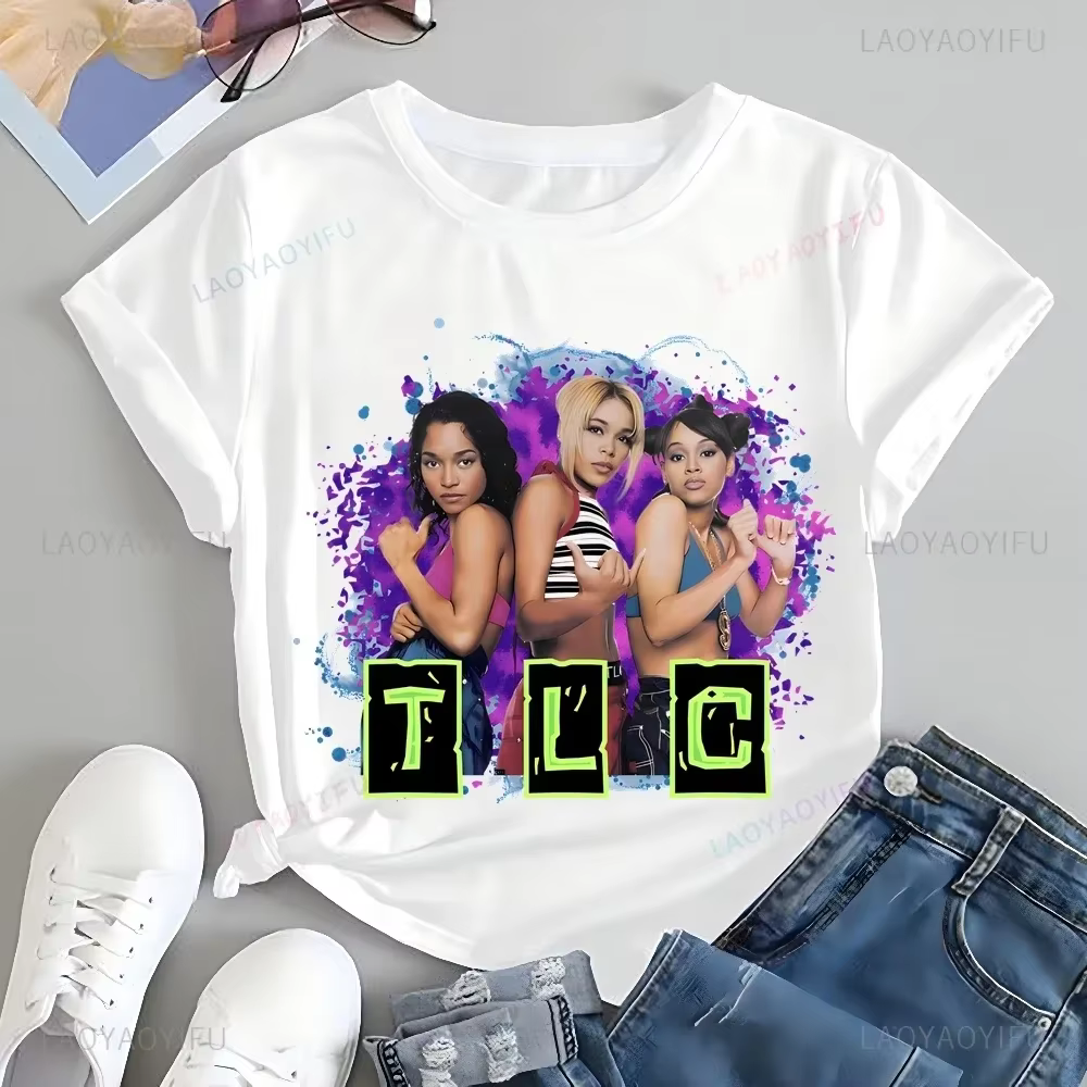T-shirt imprimé vintage des années 90 du groupe TLC