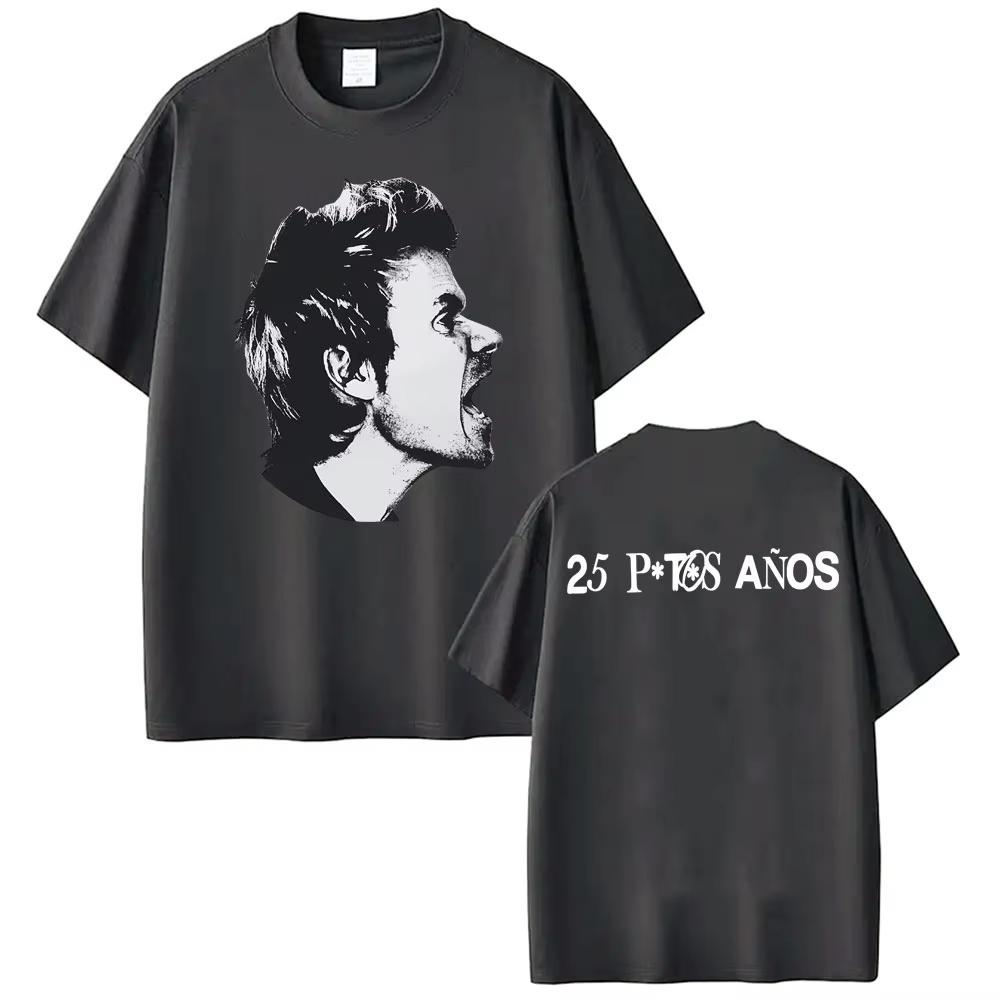 Dani Martín Concierto 25 ans Album T-shirts hommes femmes Vintage haute rue Hip Hop t-shirt 100% coton à manches courtes