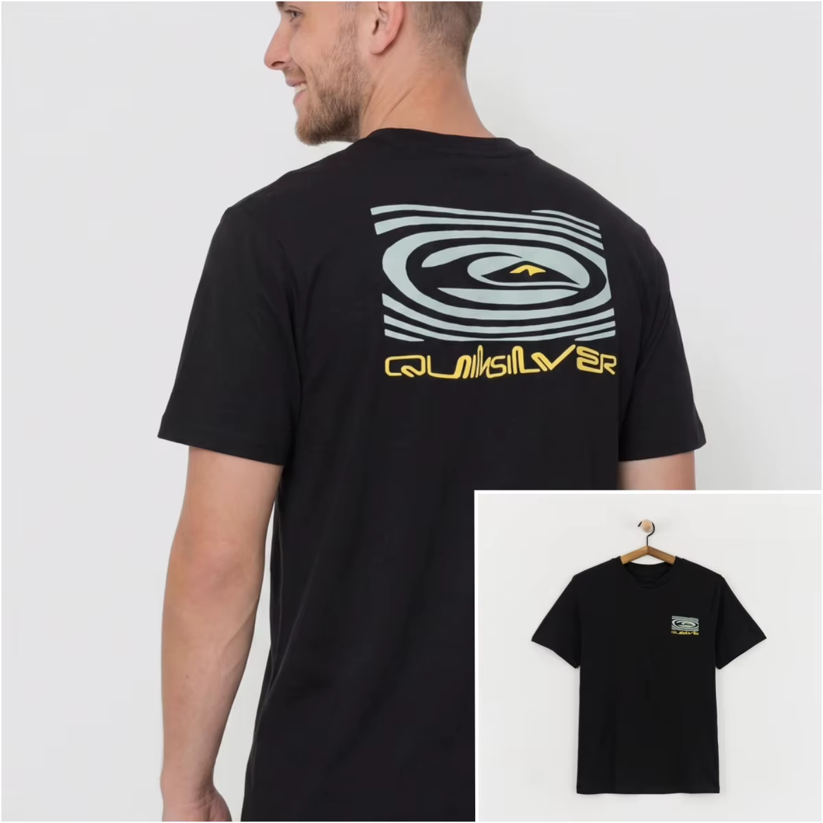 T-shirt noir tendance surf et skateboard