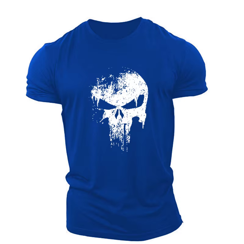 T-shirt Horror Skulls à manches courtes pour hommes, imprimé en 3D, style de rue masculin, haut de sport sportif décontracté, grande taille 6XL