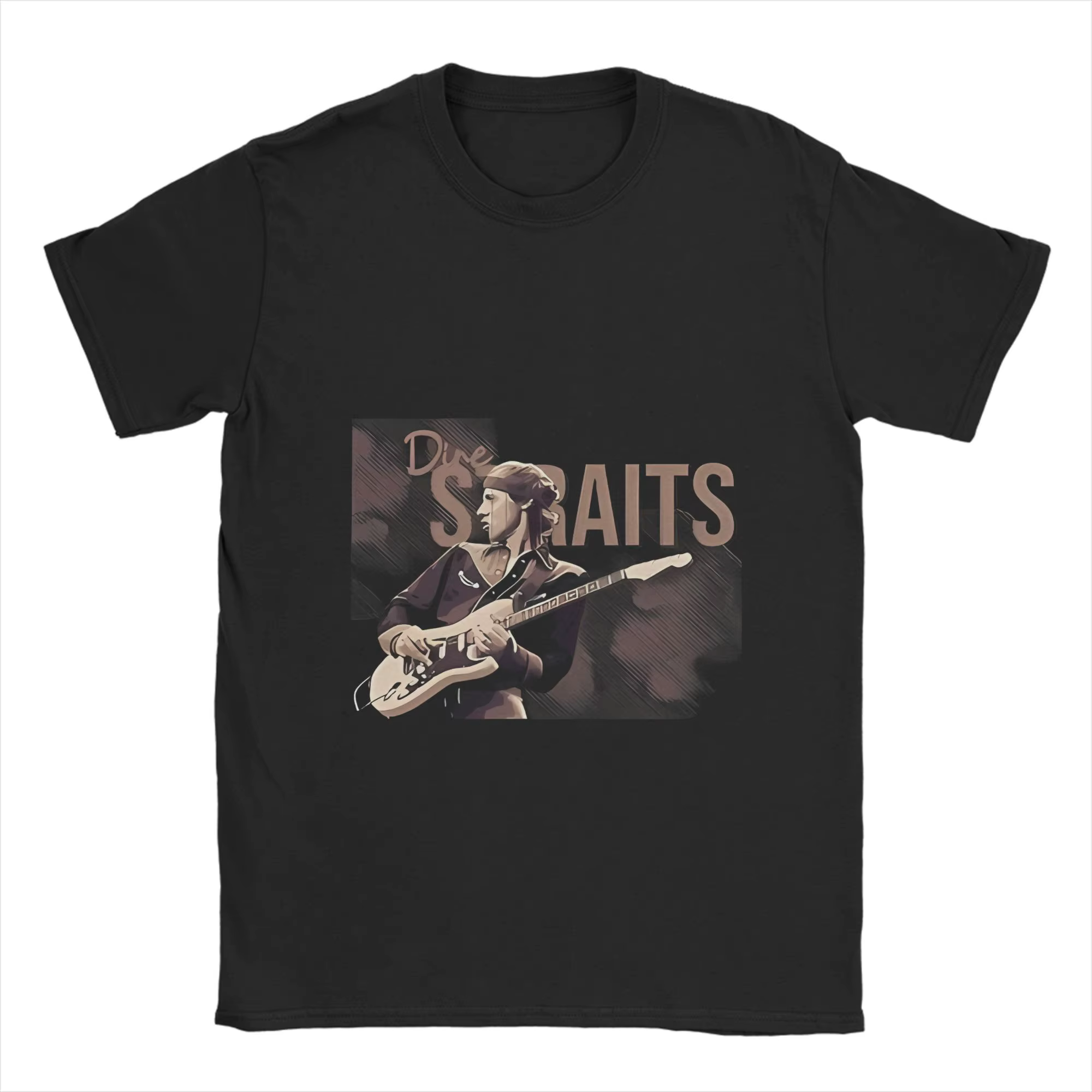 T-shirt graphique 100% coton Dire Straits7, hauts pour hommes