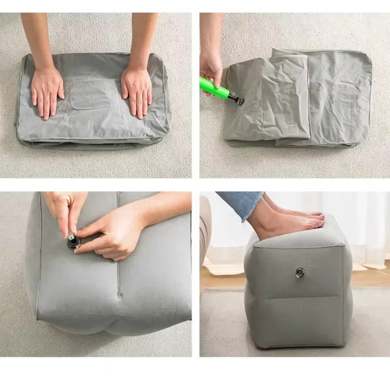 Repose-pieds gonflable réglable pour enfants, oreiller de repos pour avion, voiture, Bus, voyage, sommeil, WJ529